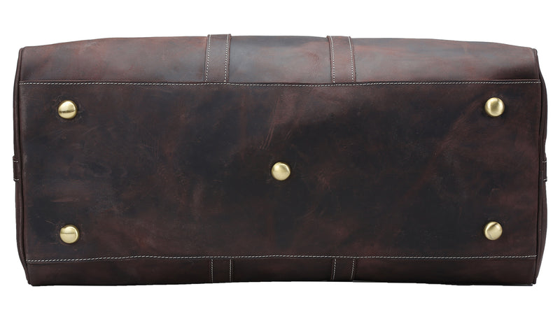 Polare 23" Ambassador Style Retro Weekender Bag (Dark Brown, Bottom)