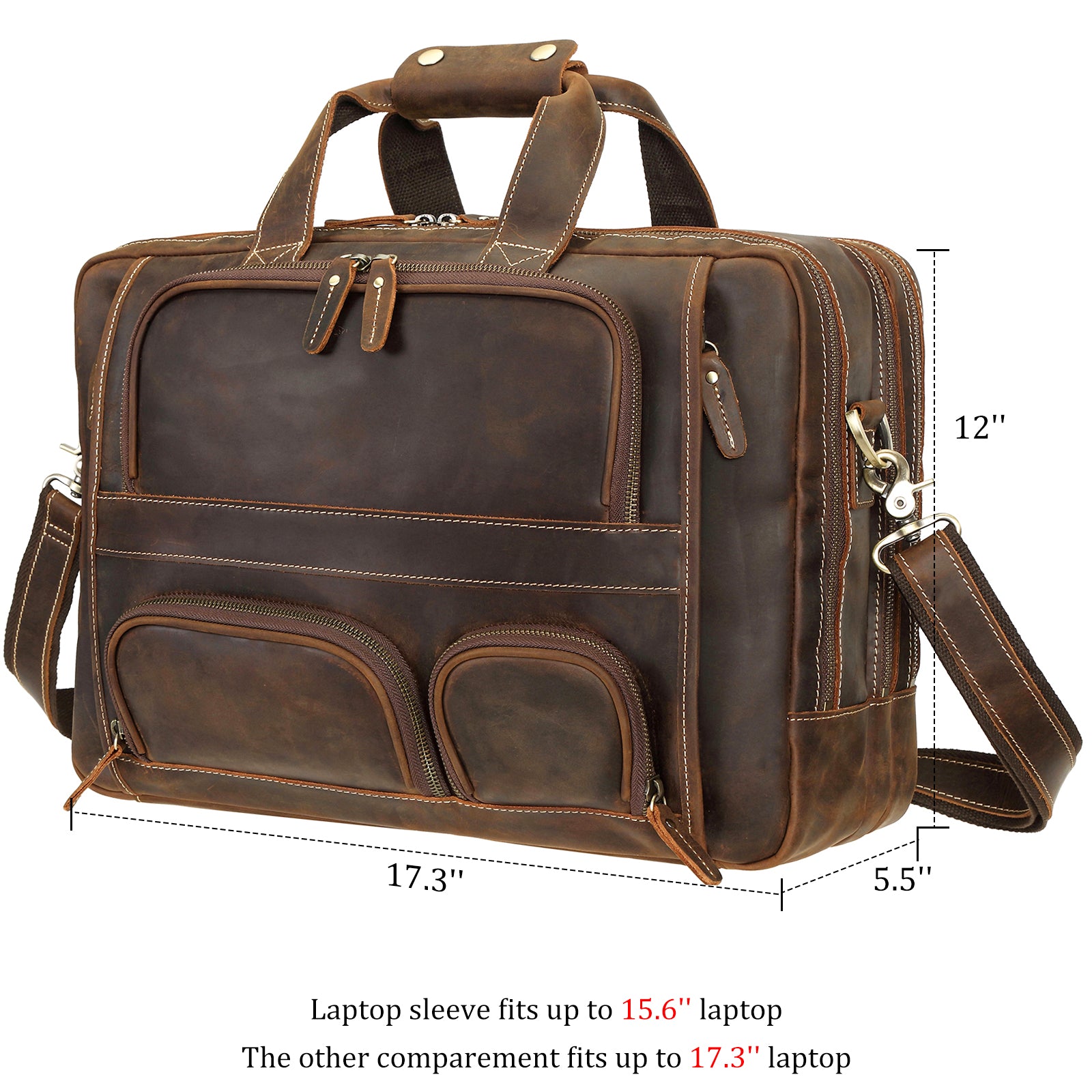 Carnieblaze CB-MLB-50011-BK Leather Laptop Bag, Capacity: 7 Kg