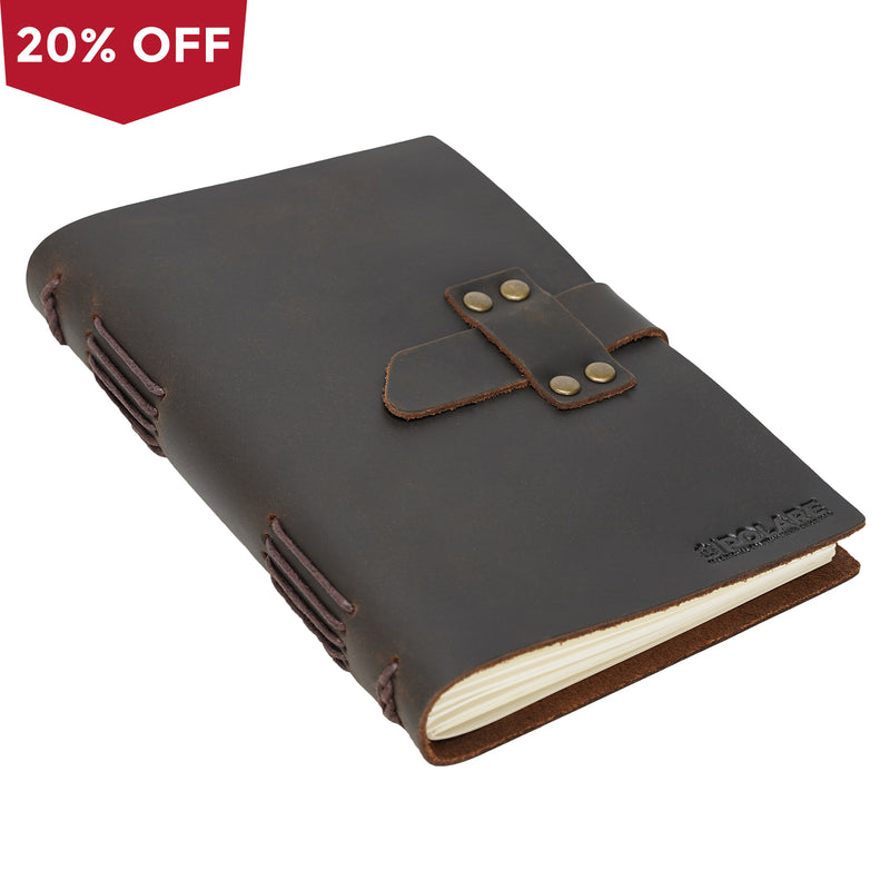 Polare Vintage Leather Journal Notebook(5x7.5 in) - Full Grain Italian Leather Journal for Men and Women to Write in - Rustic Handmade Leather Journals(240 Pages)