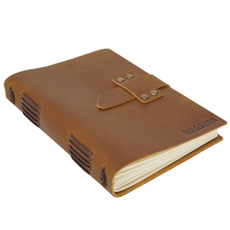Polare Vintage Leather Journal Notebook(5x7.5 in) - Full Grain Italian Leather Journal for Men and Women to Write in - Rustic Handmade Leather Journals(240 Pages)