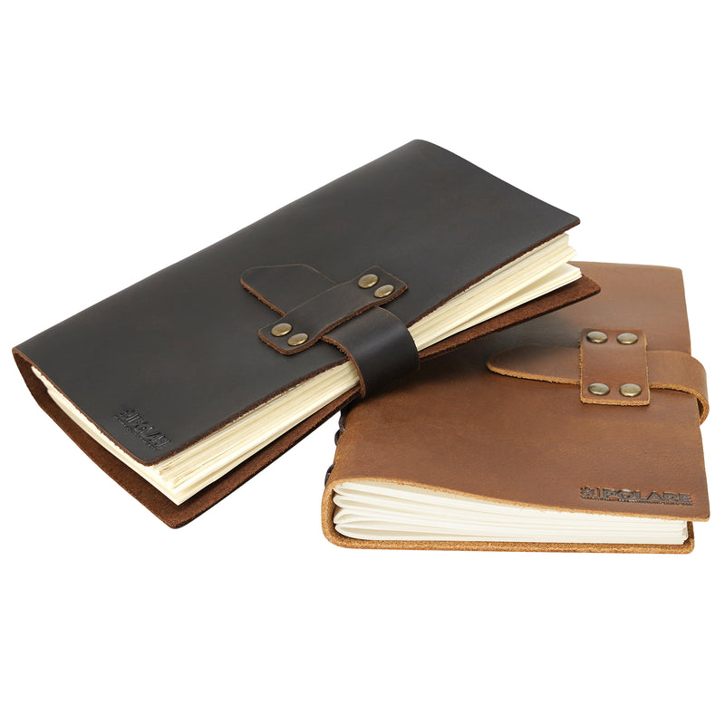 Polare Vintage Leather Journal Notebook(5x7.5 in) - Full Grain Italian Leather Journal for Men and Women to Write in - Rustic Handmade Leather Journals(240 Pages)