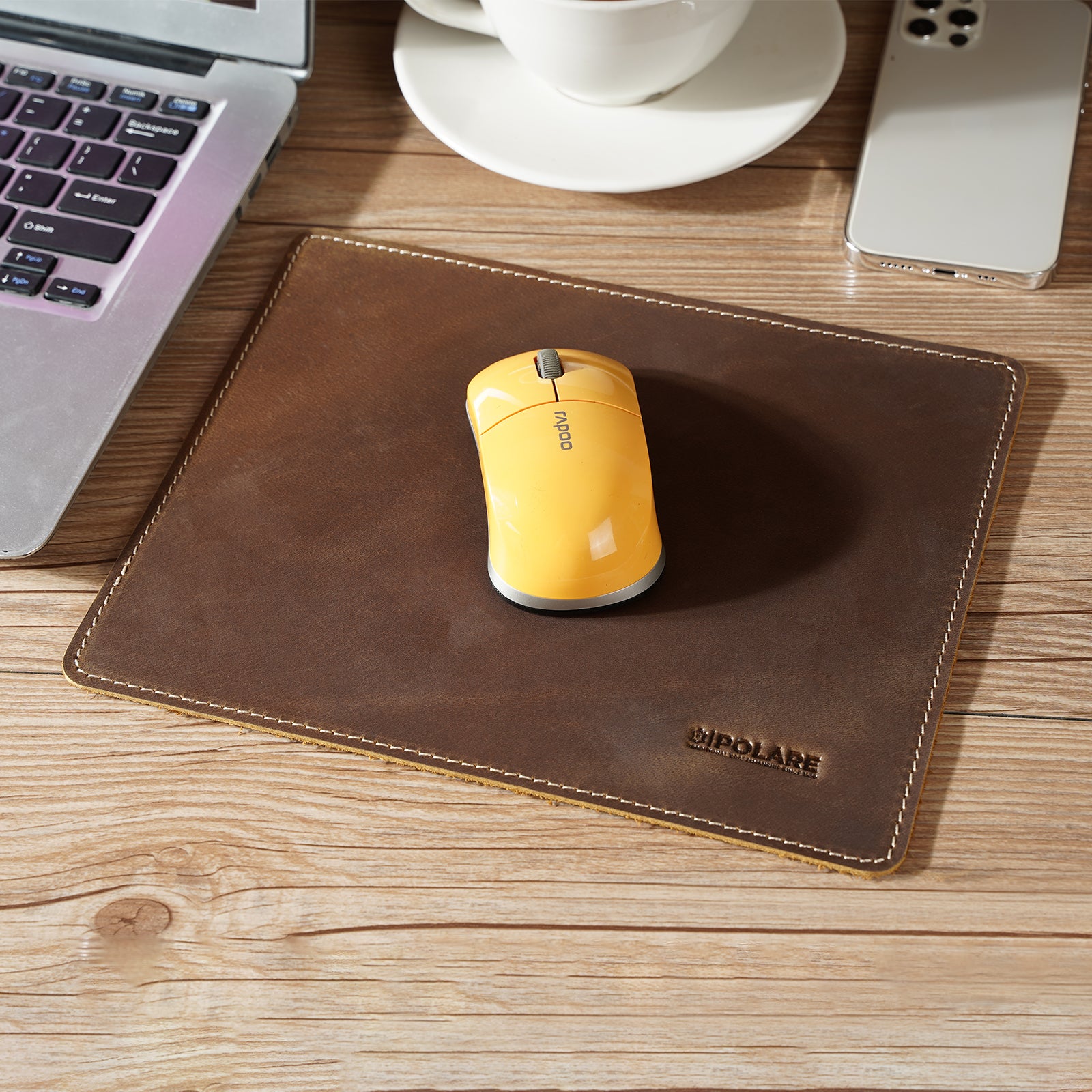 Polare Full Grain Leather Mouse Pad for Computers and Laptop Mouse Mat for Office and Home 9.84 X 7.87 Inch