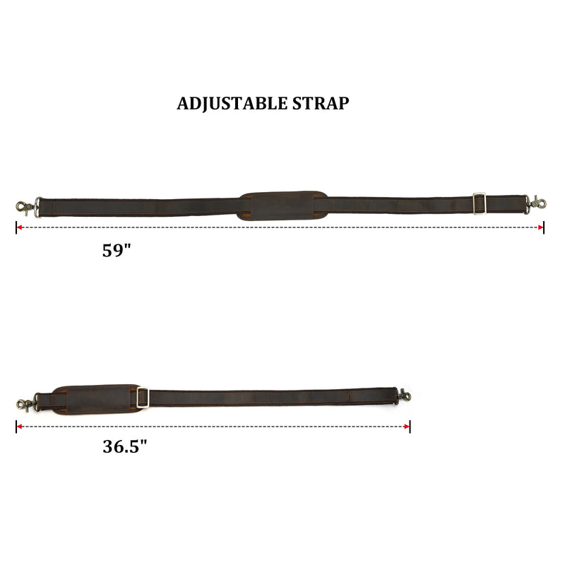 Full Grain Leather Adjustable Replacement Shoulder Strap