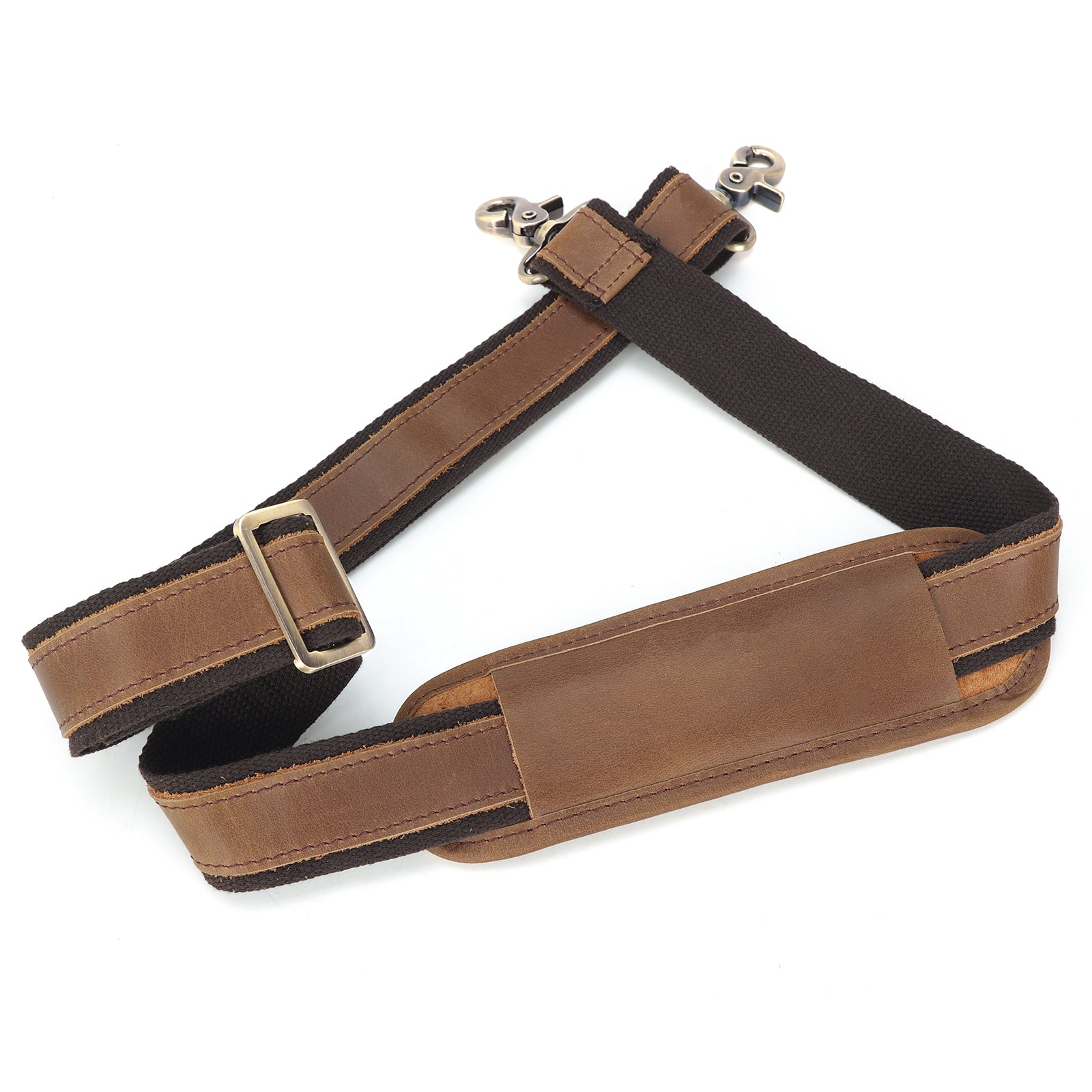 Full Grain Leather Adjustable Replacement Shoulder Strap (Light Brown)