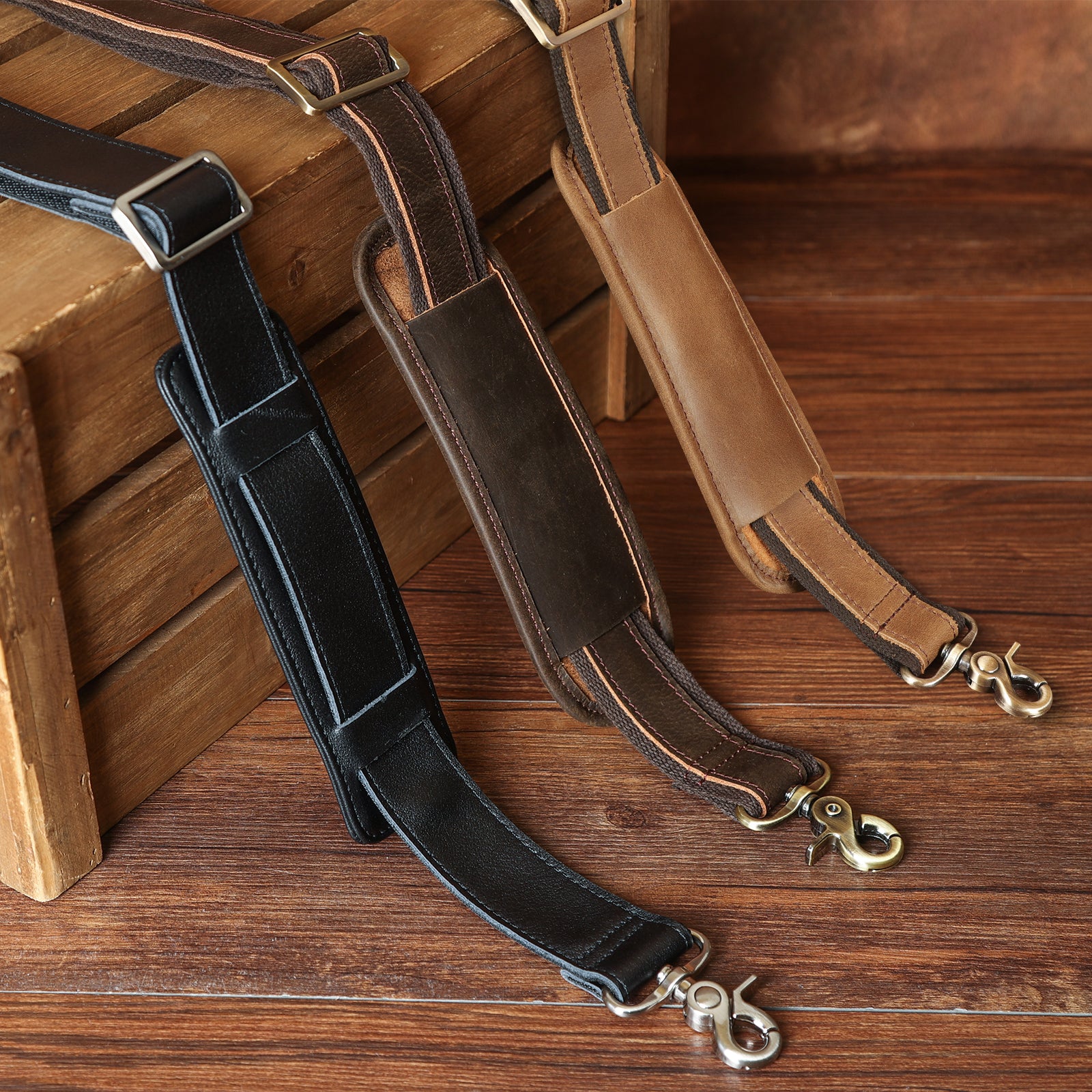 leather shoulder strap