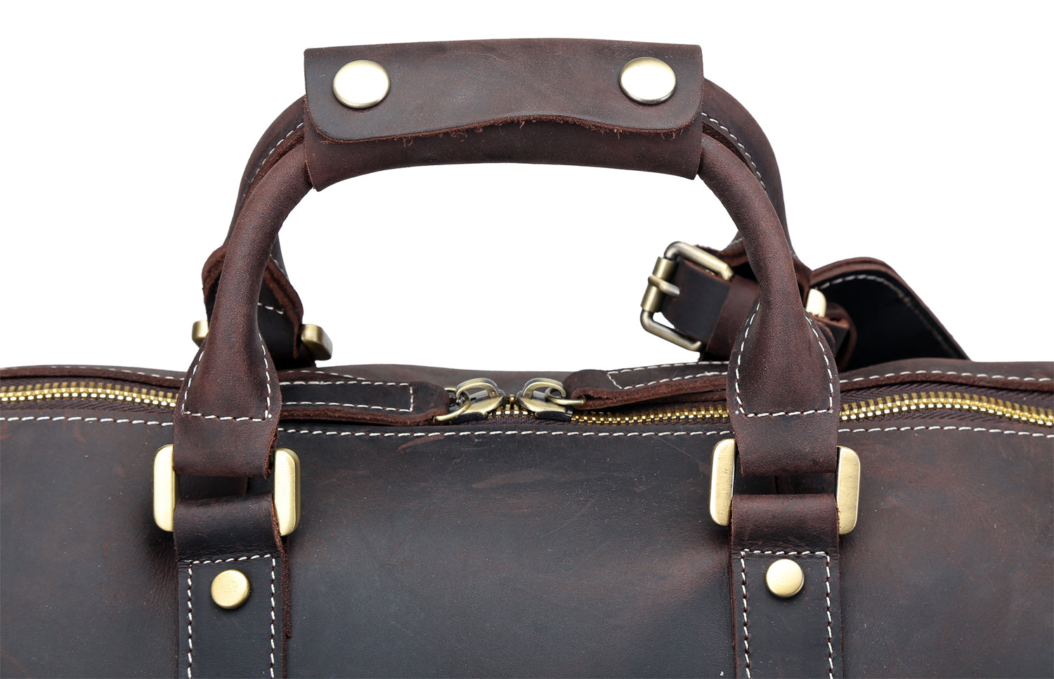 Polare 23" Ambassador Style Retro Weekender Bag (Dark Brown, Handle)