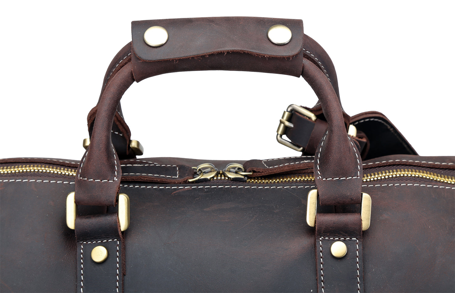 Men's Nappa Leather Duffle Bag in Dark Brown by Quince