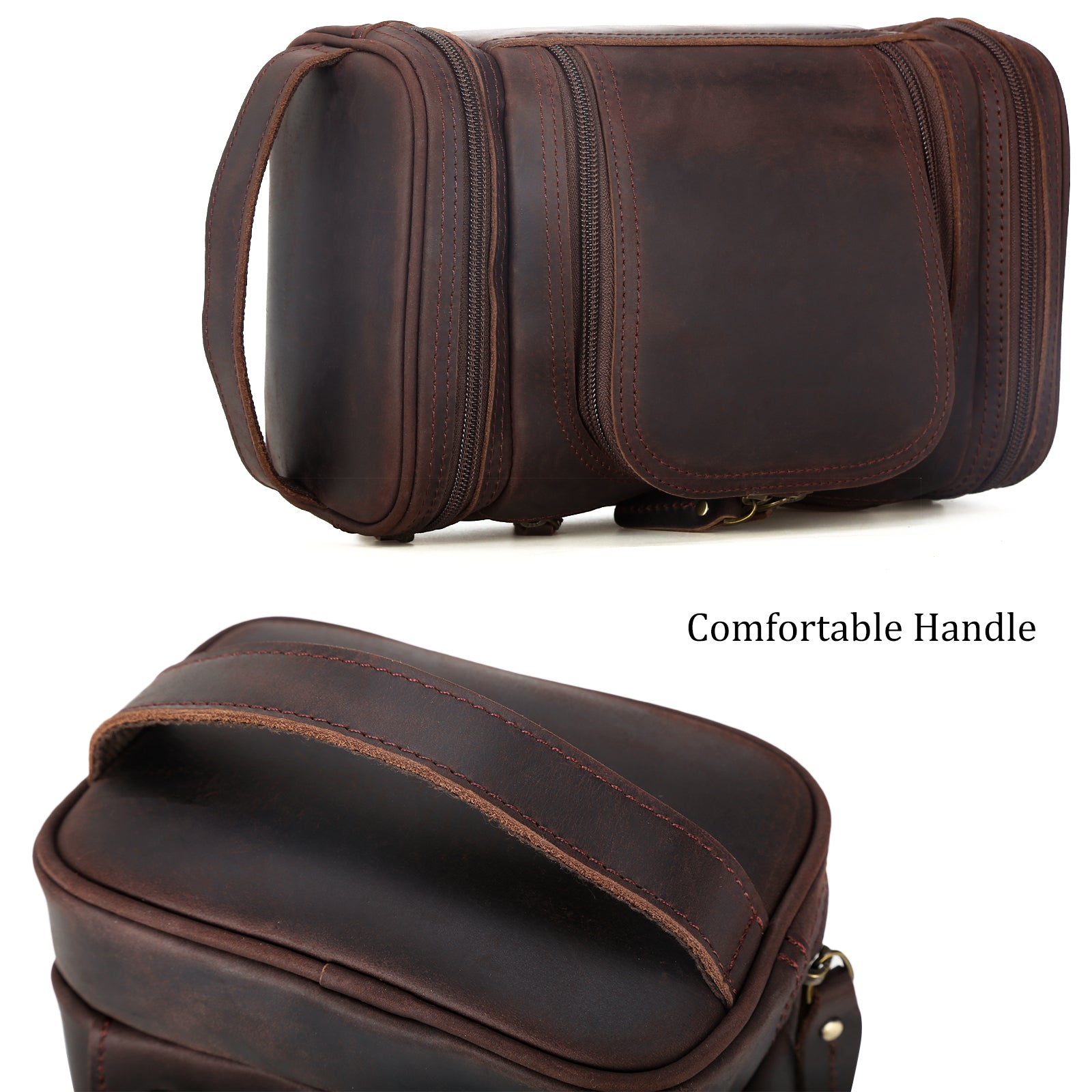 Theodore Leather Toiletry Wash Bag