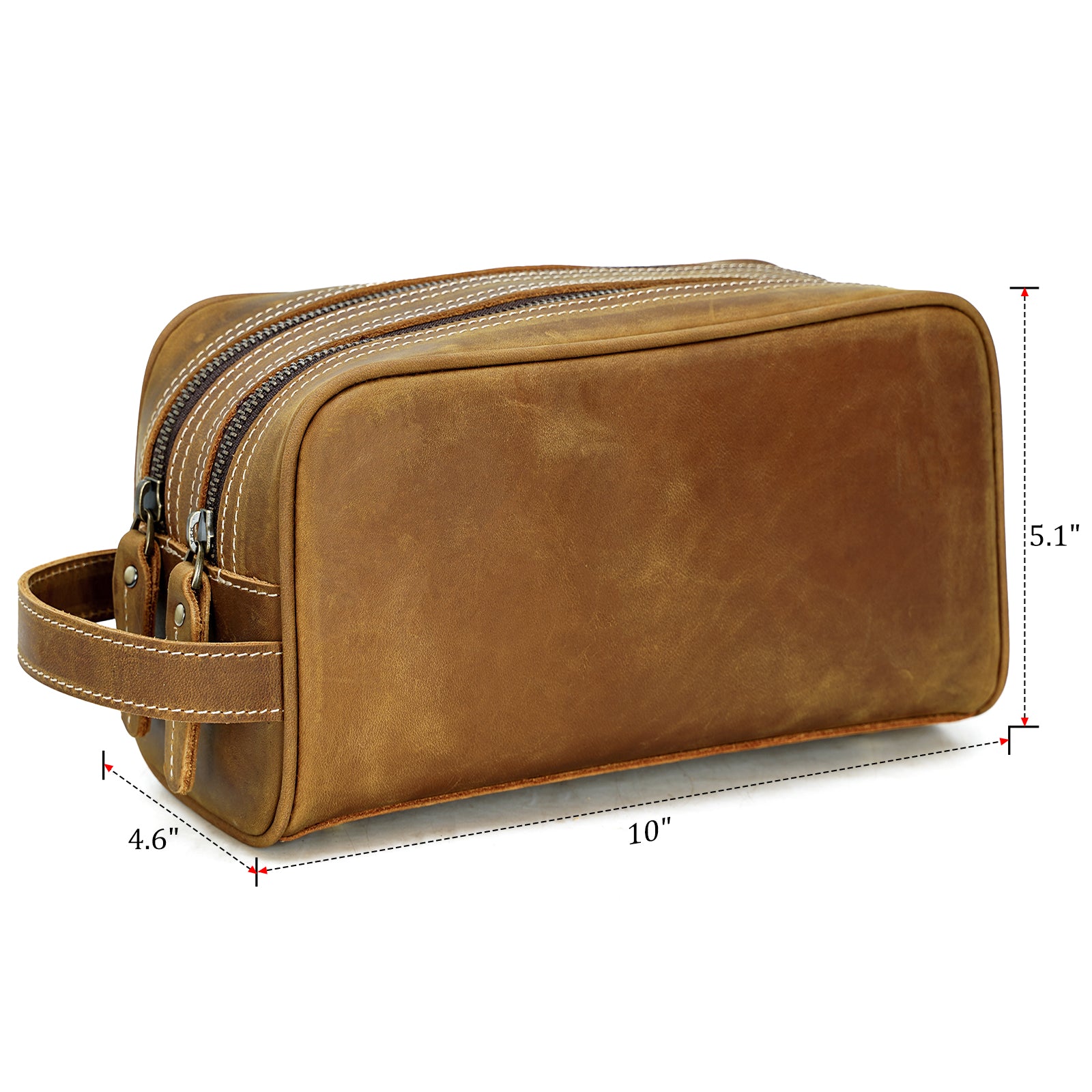 Polare Waxed Canvas Cowhide Leather Waterproof Travel Toiletry Bag Dop