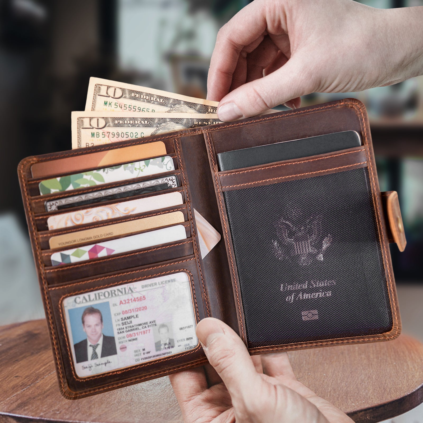 Polare Luxury RFID Blocking Leather Passport Holder