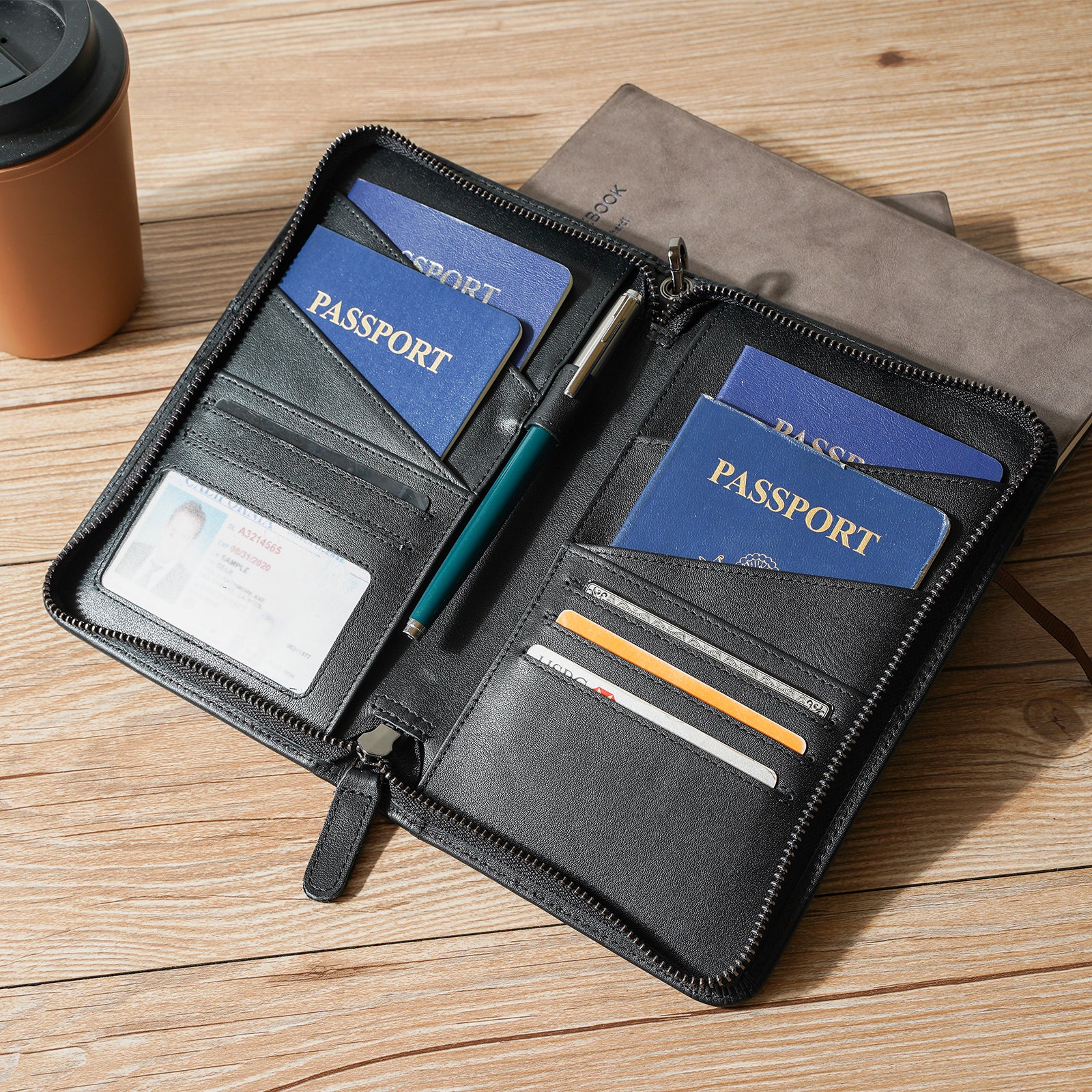 Polare Luxury RFID Blocking Leather Passport Holder