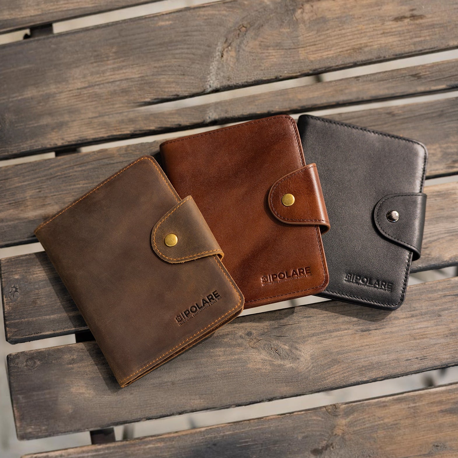 Polare Full Grain Leather Slim and Soft RFID Blocking Passport Wallet (Scenario Shows)