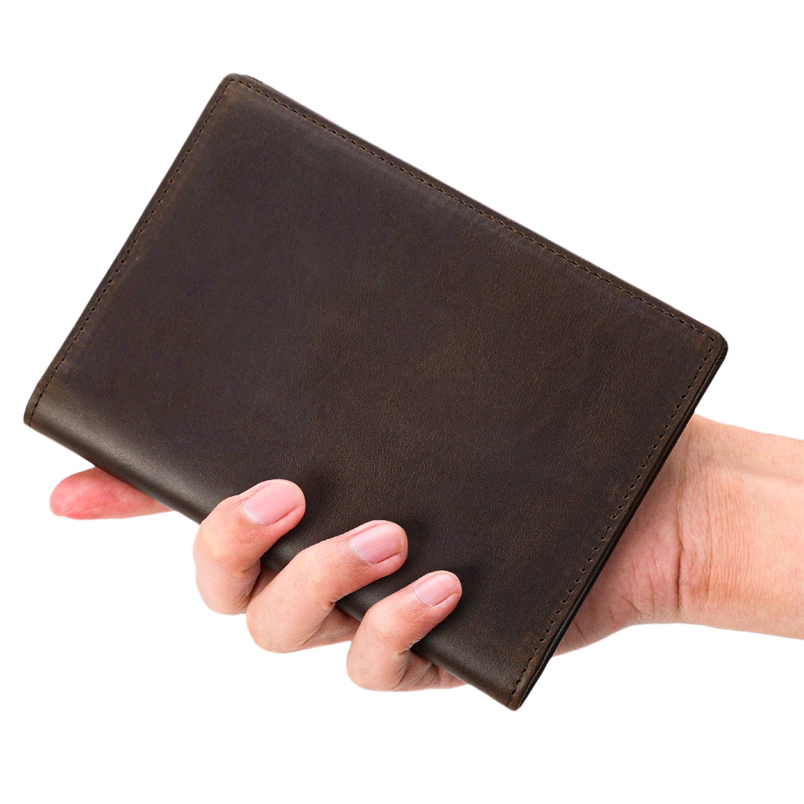 Polare Leather Tri-fold Wallet for Men - Full Grain Leather Extra Capa