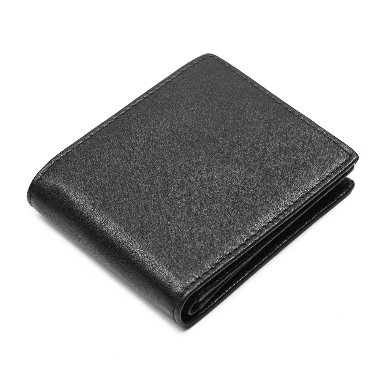 Leather Mens Black Small Leather Wallet Men Small Wallets Bifold for M