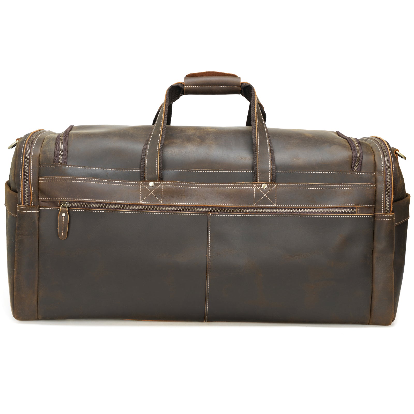 Polare Leather Duffle Weekend Travel Bag For Men With Full Grain Cowhi