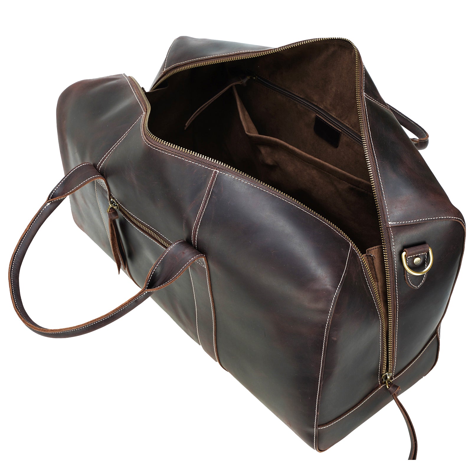 Cappuccino Leather Duffle Bag