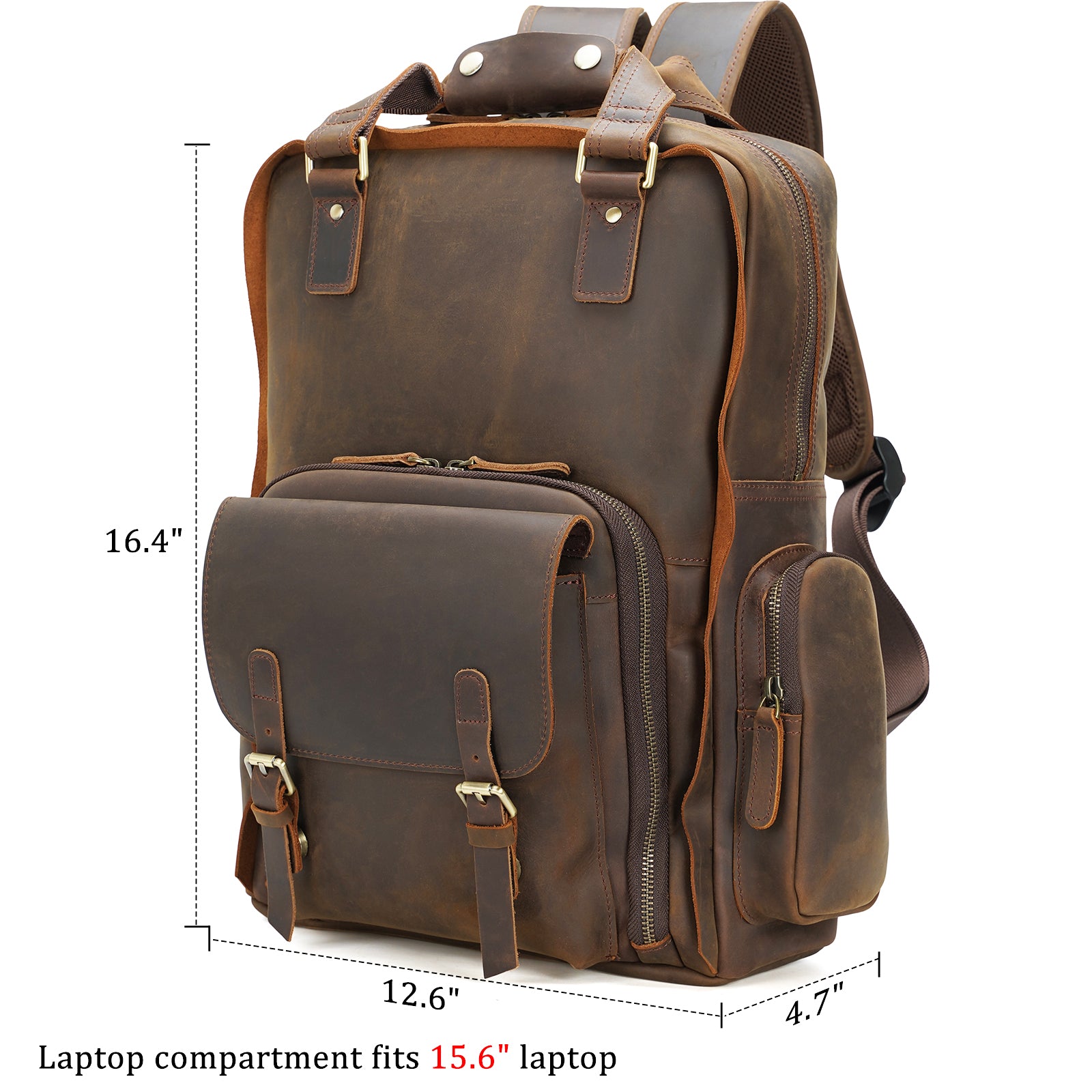 Italian Leather Laptop Backpack for Men