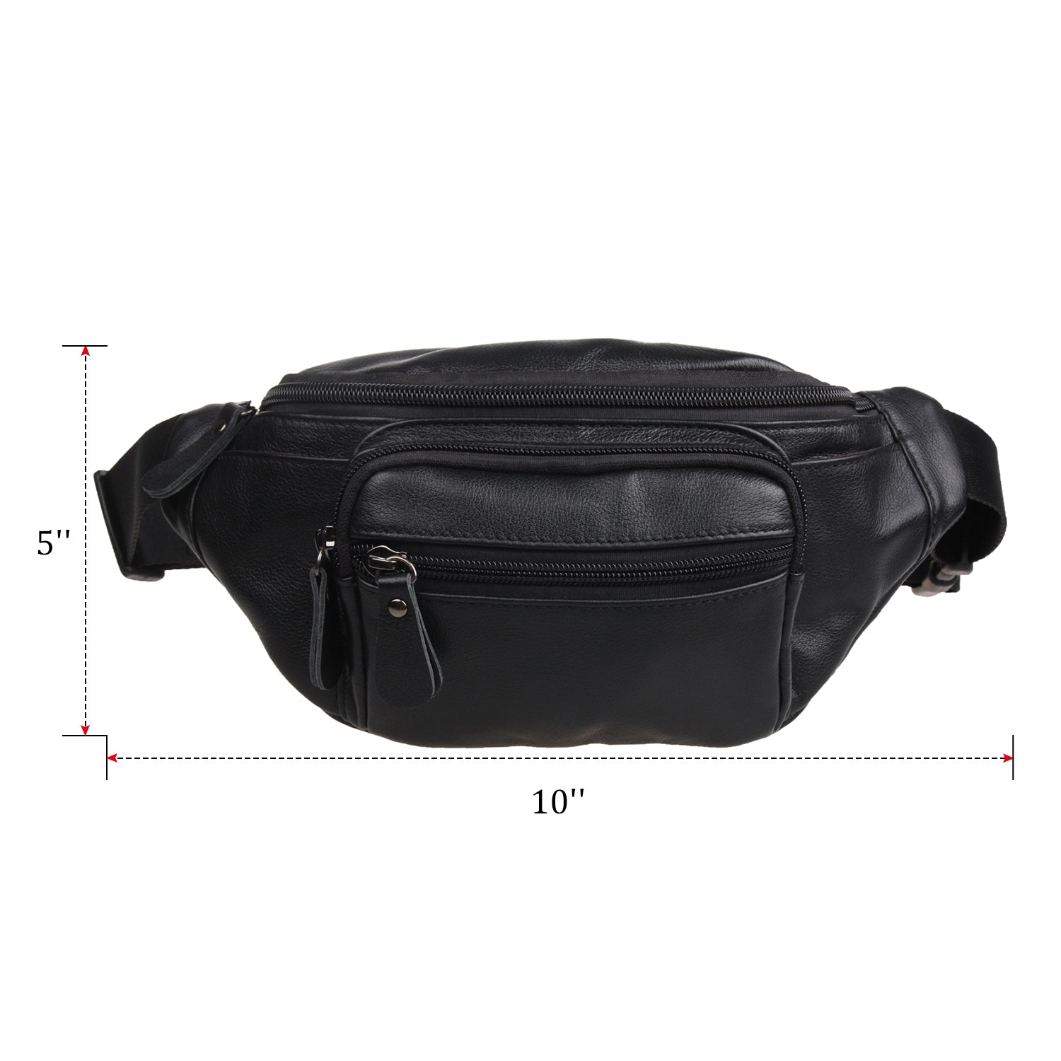 Polare Genuine Leather Fanny Pack/Waist Bag (Small,Dimension)