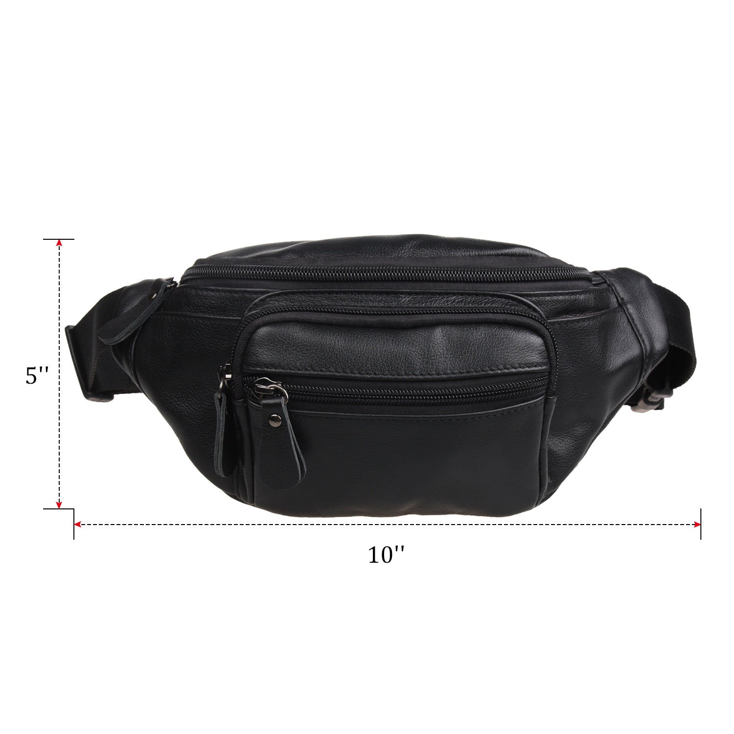 Polare Genuine Leather Fanny Pack/Waist Bag/Organizer (Classic Style)